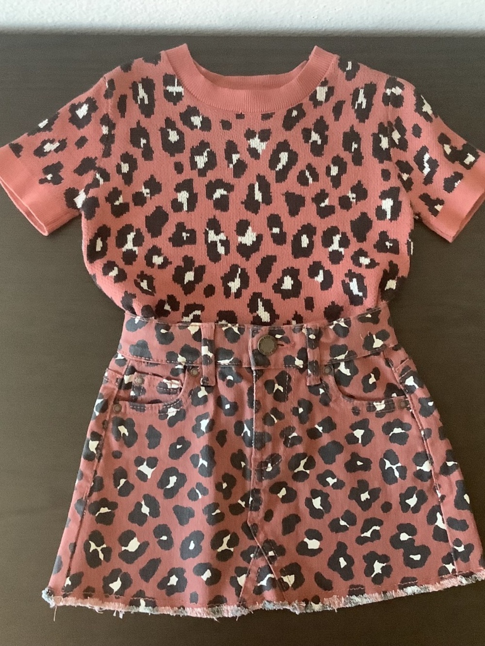 NWT Cotton On Kids 2 Piece Set Toddler Girls Leopard Skirt & Knit Top Size 1-2